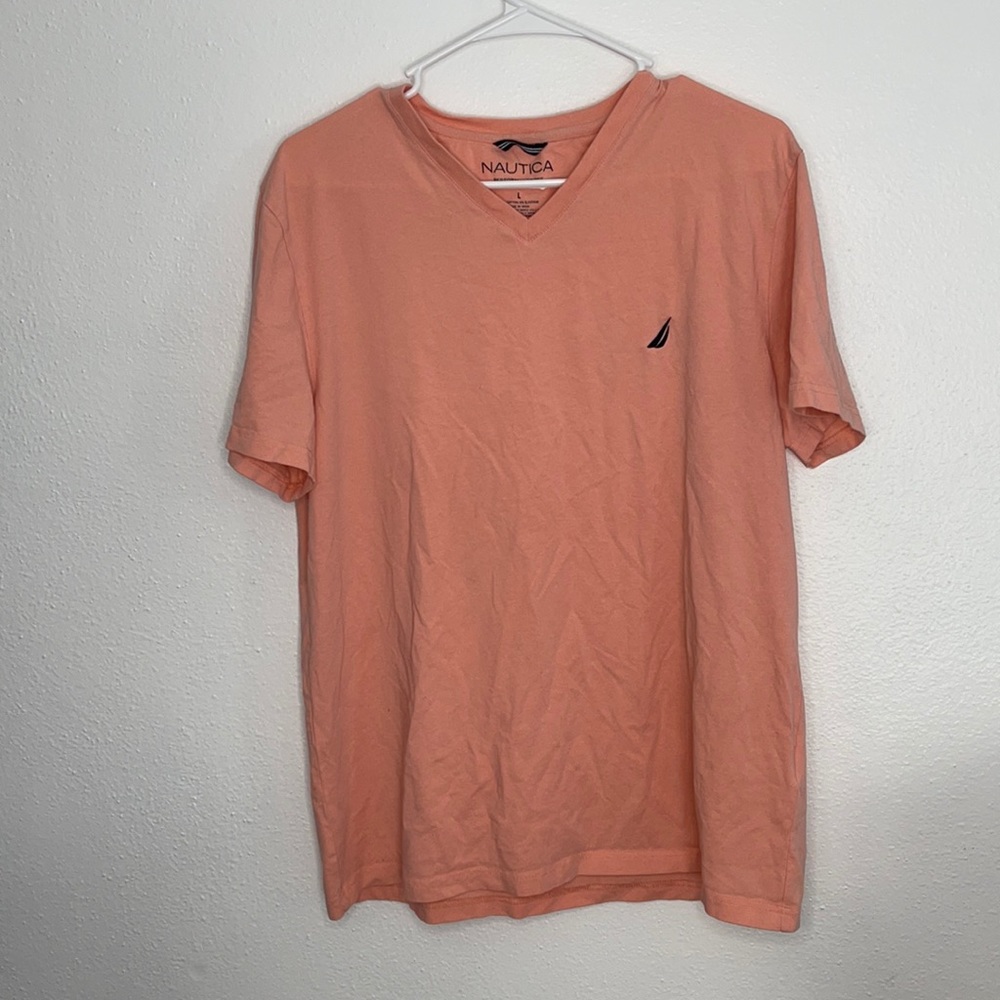 Men’s Large Peach Nautical Short Sleeve T-shirt